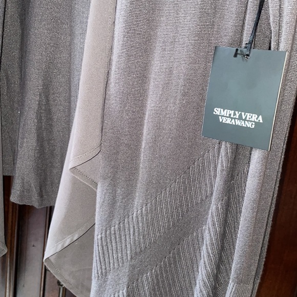 🎁 NWT Simply Vera Vera Wang Chiffon Flyaway Cardigan Womens Medium - Picture 5 of 9